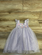 Audrey Camille Floral Stars Tulle Dress Lavender sz 5T