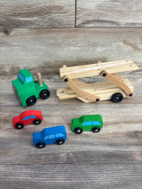 Melissa & Doug Wooden Car Carrier Truck w/ Three Cars