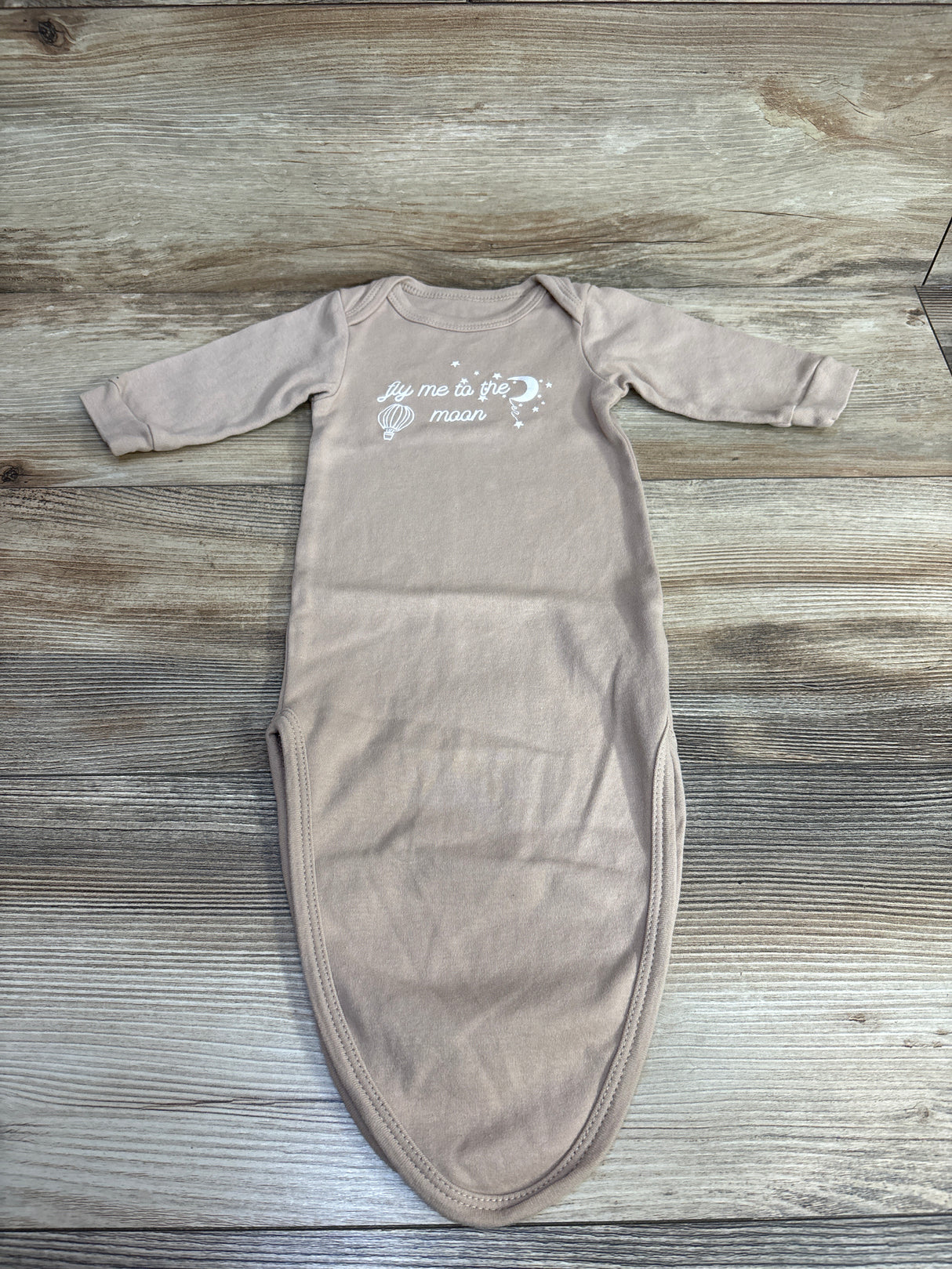 Ains & LJ Fly Me To The Moon Knotted Gown Tan sz Newborn