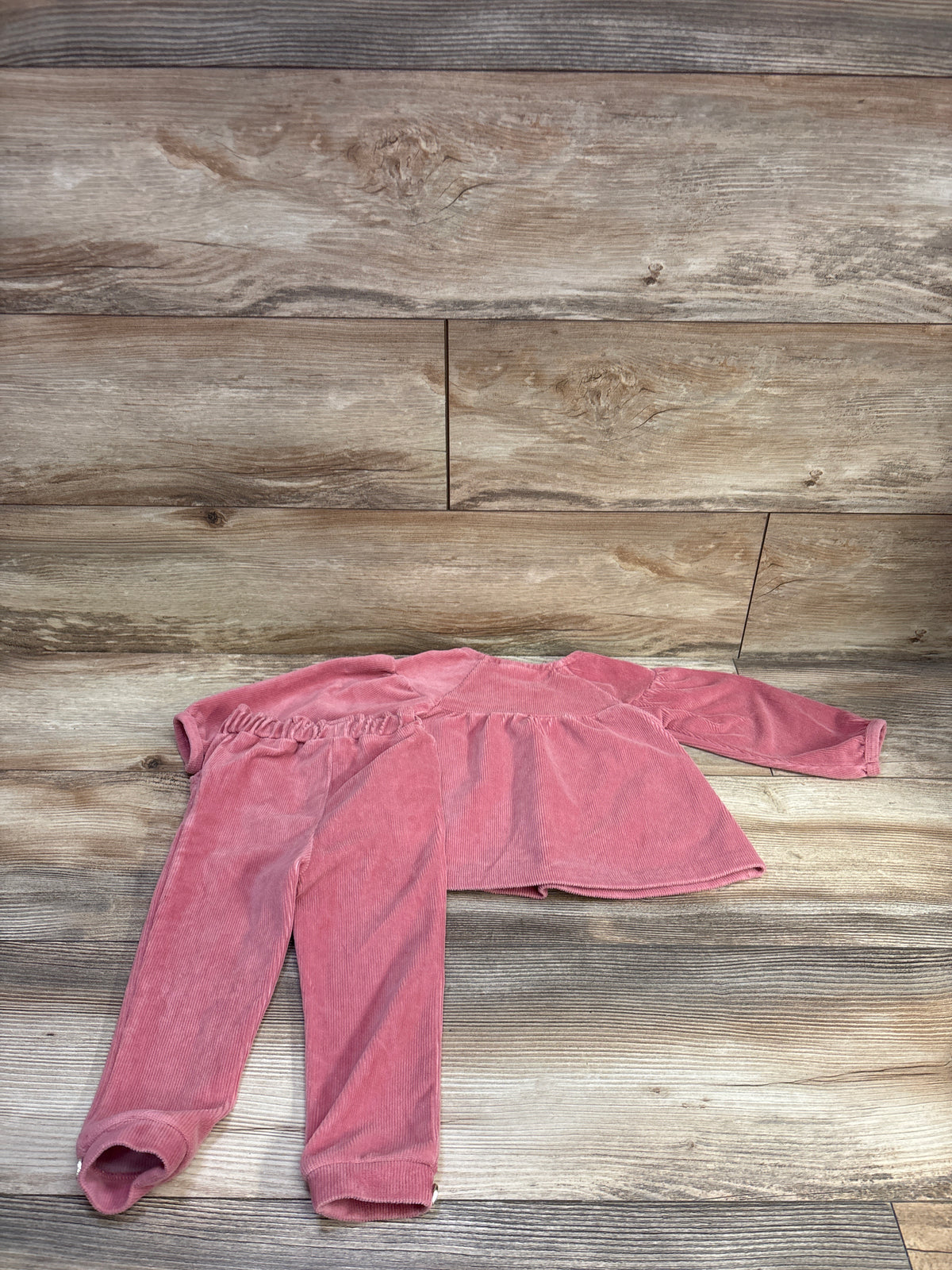 Juicy Couture 2pc Ribbed Long Sleeve Top & Pants Set Pink sz 18m