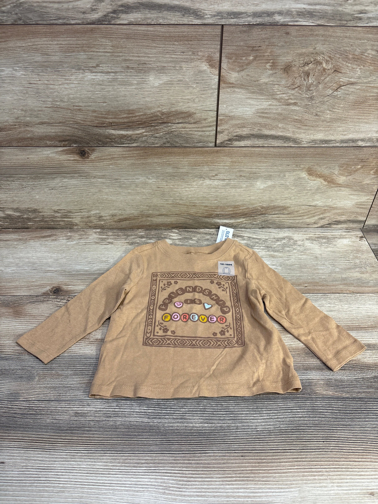 NEW Old Navy Friendship Is Forever Shirt Brown sz 12-18m - Me n Mommy To Be