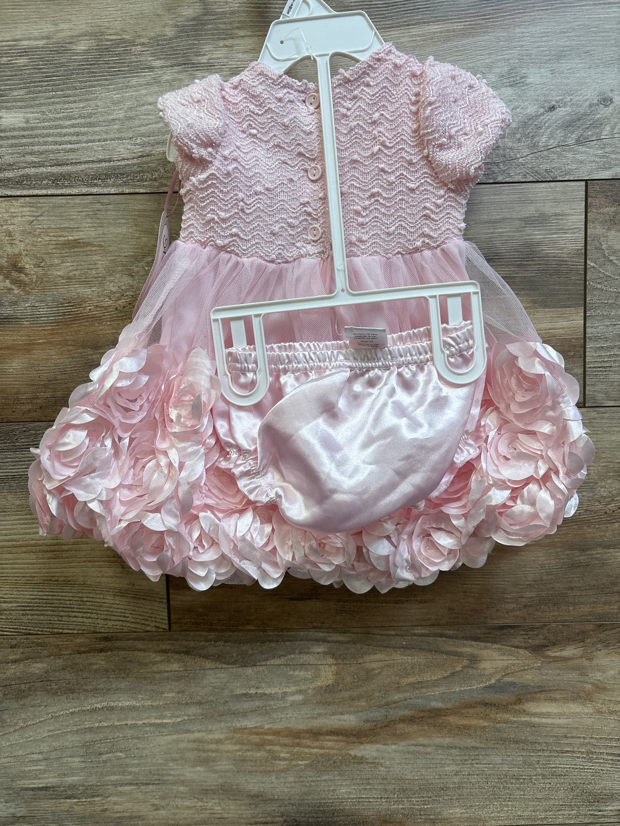 NEW Nannette 2pc Faux-Cardigan Rosette Dress & Bloomers Pink sz 6/9m