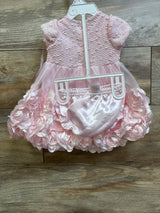 NEW Nannette 2pc Faux-Cardigan Rosette Dress & Bloomers Pink sz 6/9m