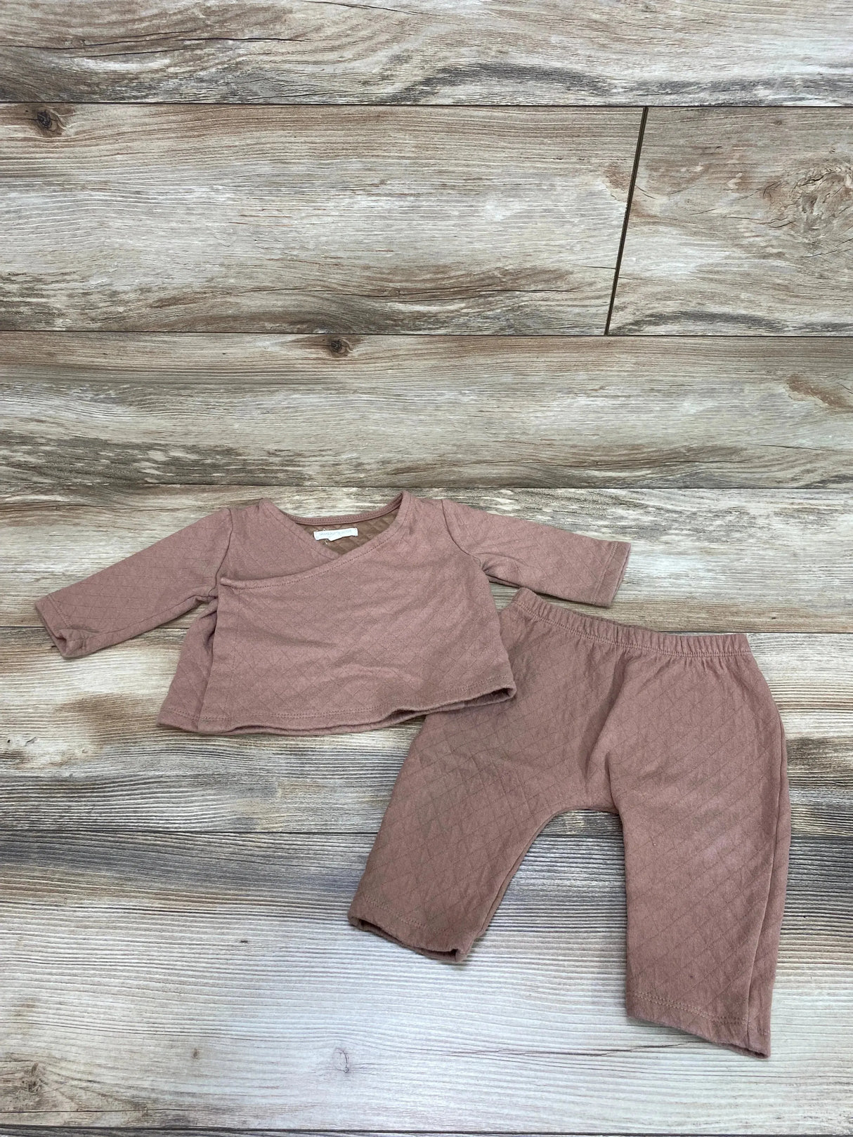 Grayson Collective 2pc Quilted Sweatshirt Set Brown sz 6-9m