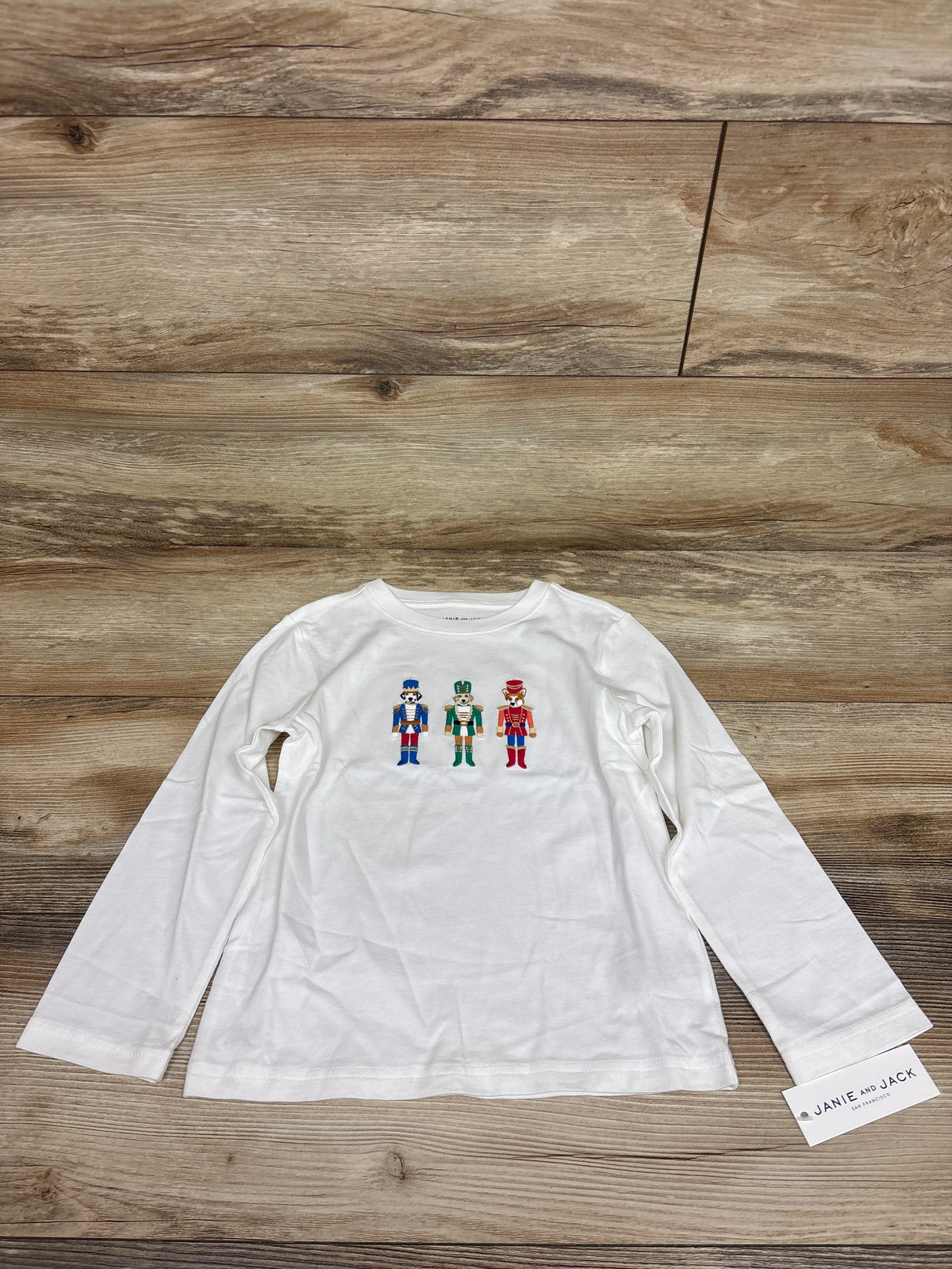 NEW Janie & Jack Nutcracker Dog Long Sleeve Tee Shirt White sz 4T