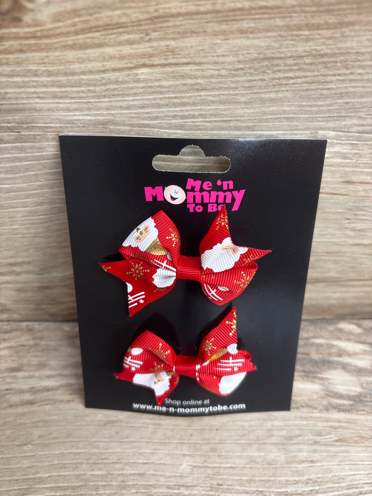 NEW Santa Hair Bow Red 2pk