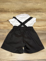 NWOT NIEWTR 3pc Gentleman's Bodysuit & Suspender Pants White sz 3-6m