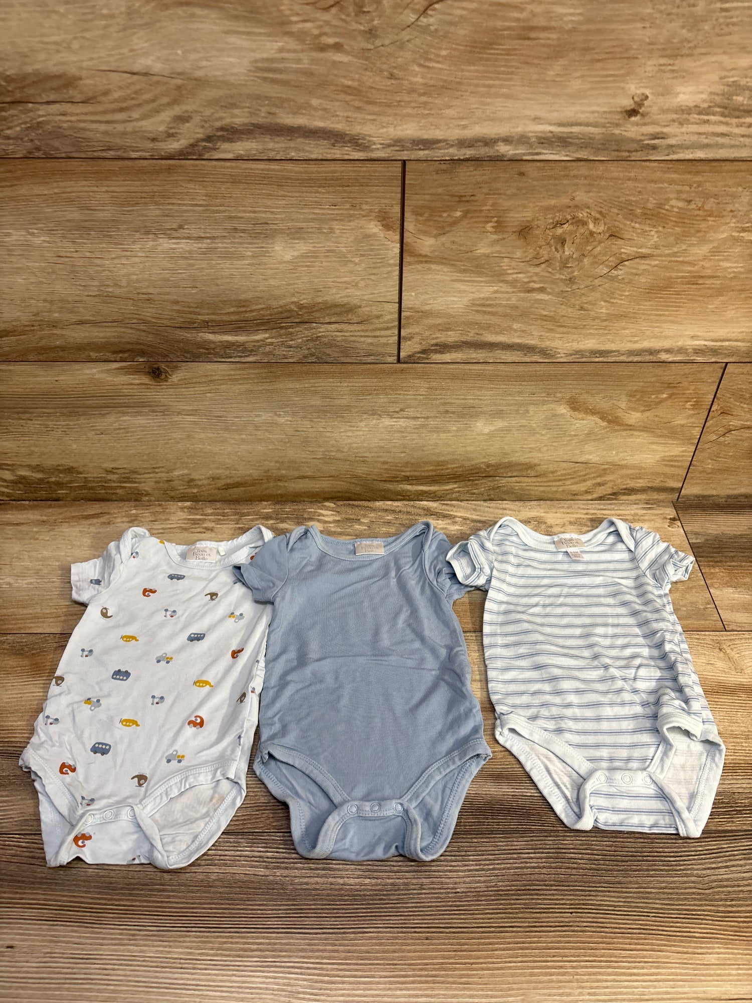 Tres Beau et Belle 3pk Modal Bodysuit Set Blue sz 0-3m