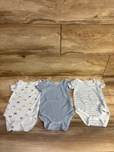 Tres Beau et Belle 3pk Modal Bodysuit Set Blue sz 0-3m