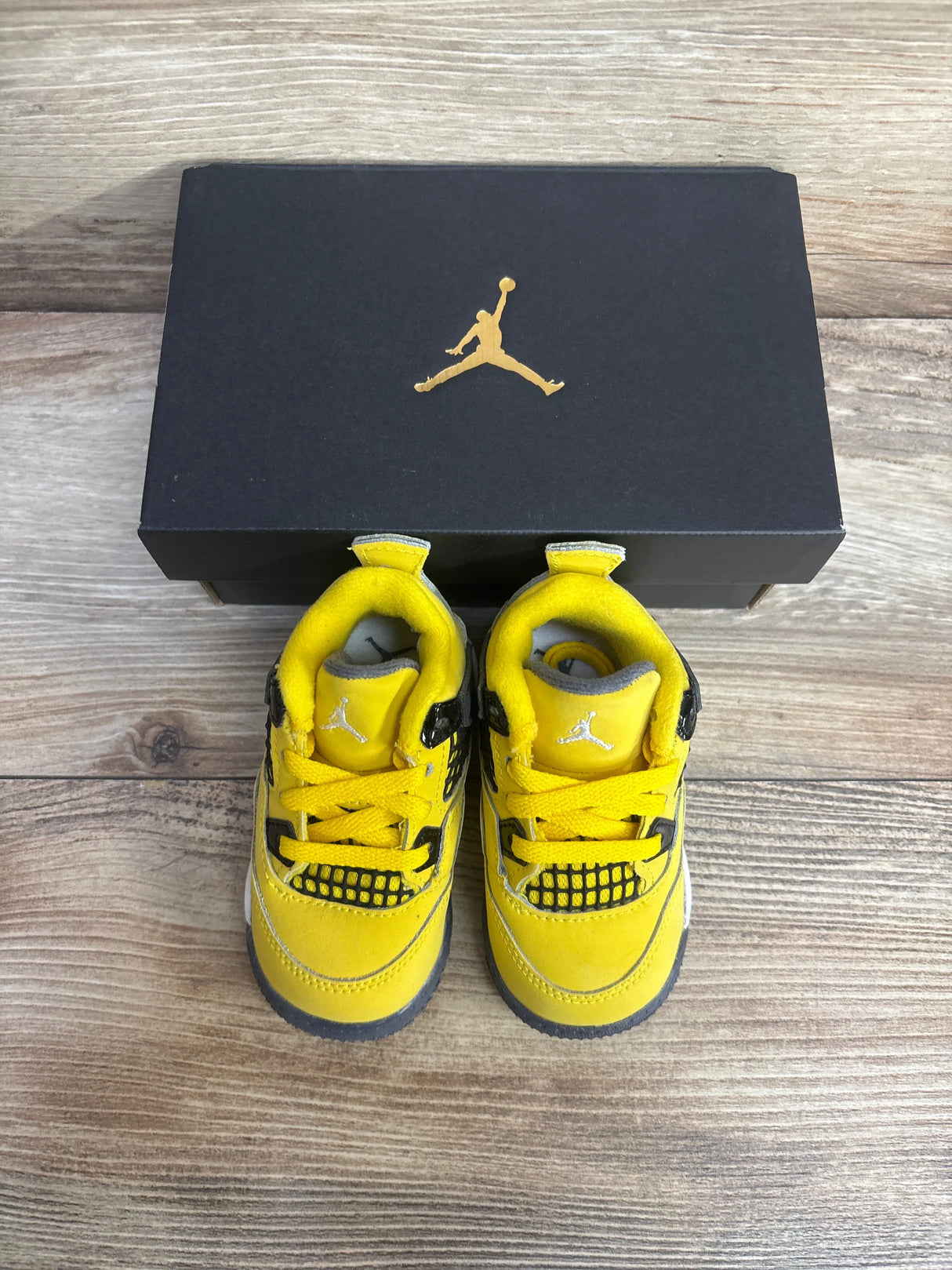 NEW Air Jordan 4 Retro TD 'Lightning' Sneakers sz 4c