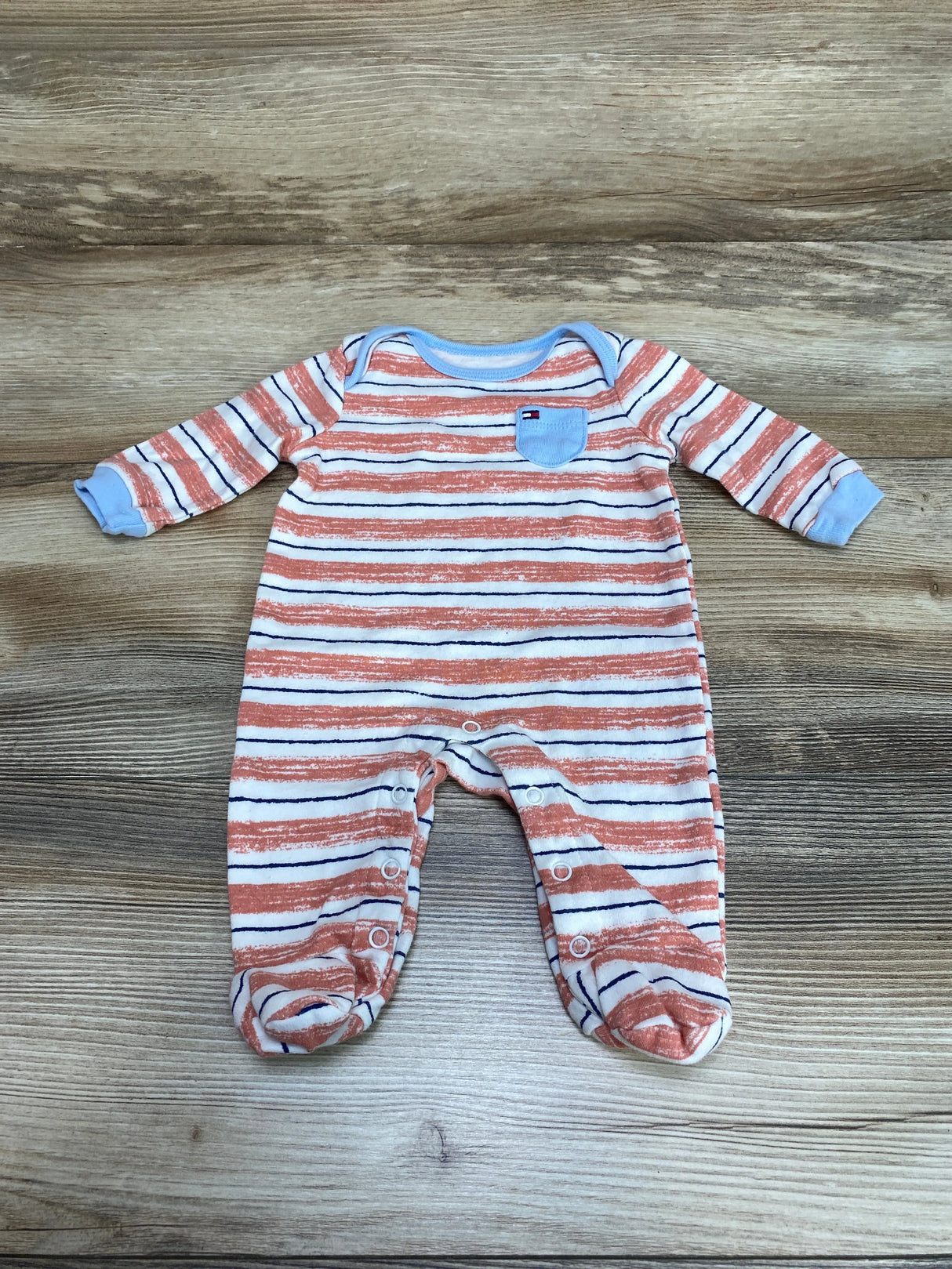 Tommy Hilfiger Striped Footed Coverall White sz 0-3m