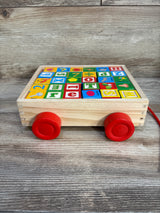 AToyLink ABC Wooden Stacking Blocks Pull Cart