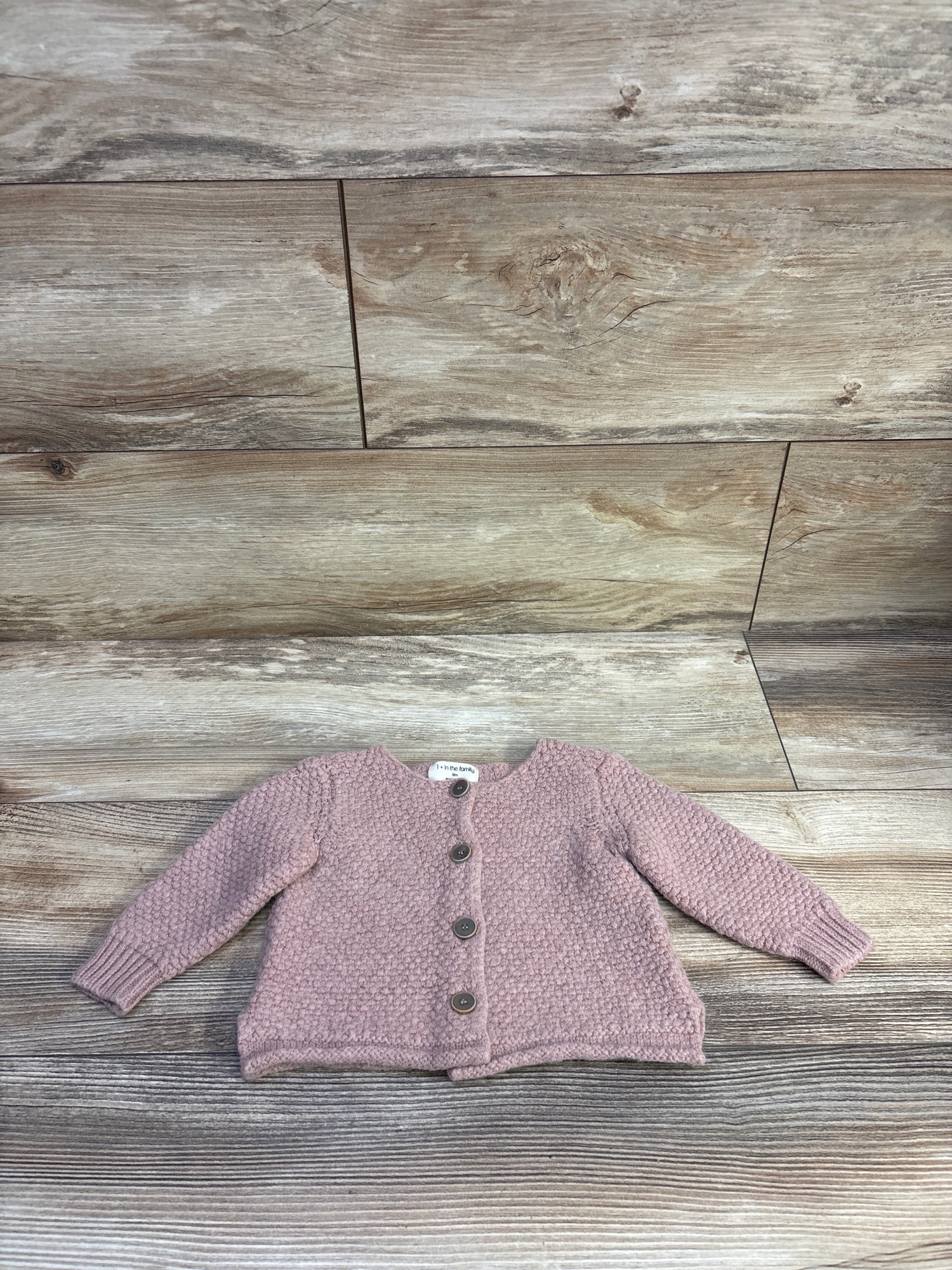 1+ In The Family Button-Up Knit Cardigan Pink sz 9m