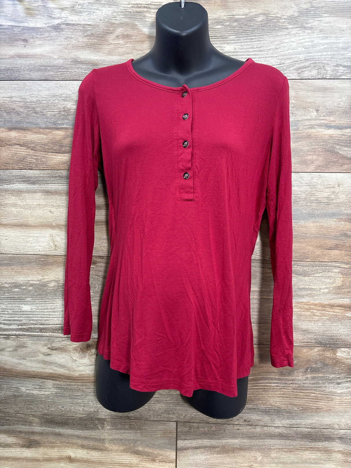 Bearsland Henley Nursing Shirt Red sz Small