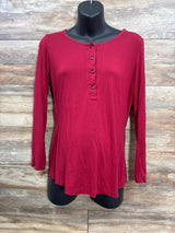 Bearsland Henley Nursing Shirt Red sz Small