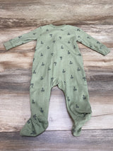 Carter's Green Ribbed Palm Tree Sleeper sz 6m