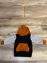 Hooded Striped Pull Over Sweatshirt White sz 18-24m