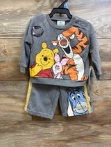 NEW Disney Baby Winnie The Pooh 2pc Sweatshirt & Joggers Set Grey sz 3/6m
