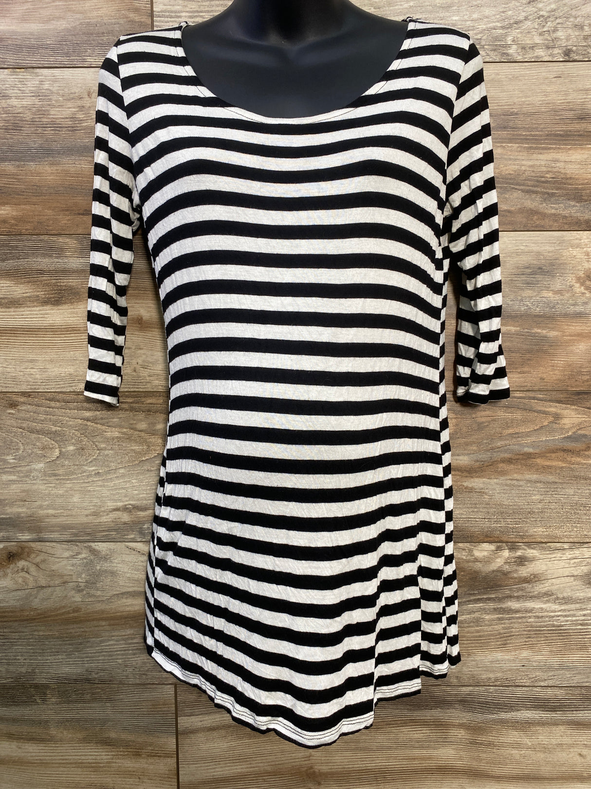 Pink Blush Striped Shirt Black/White sz Small