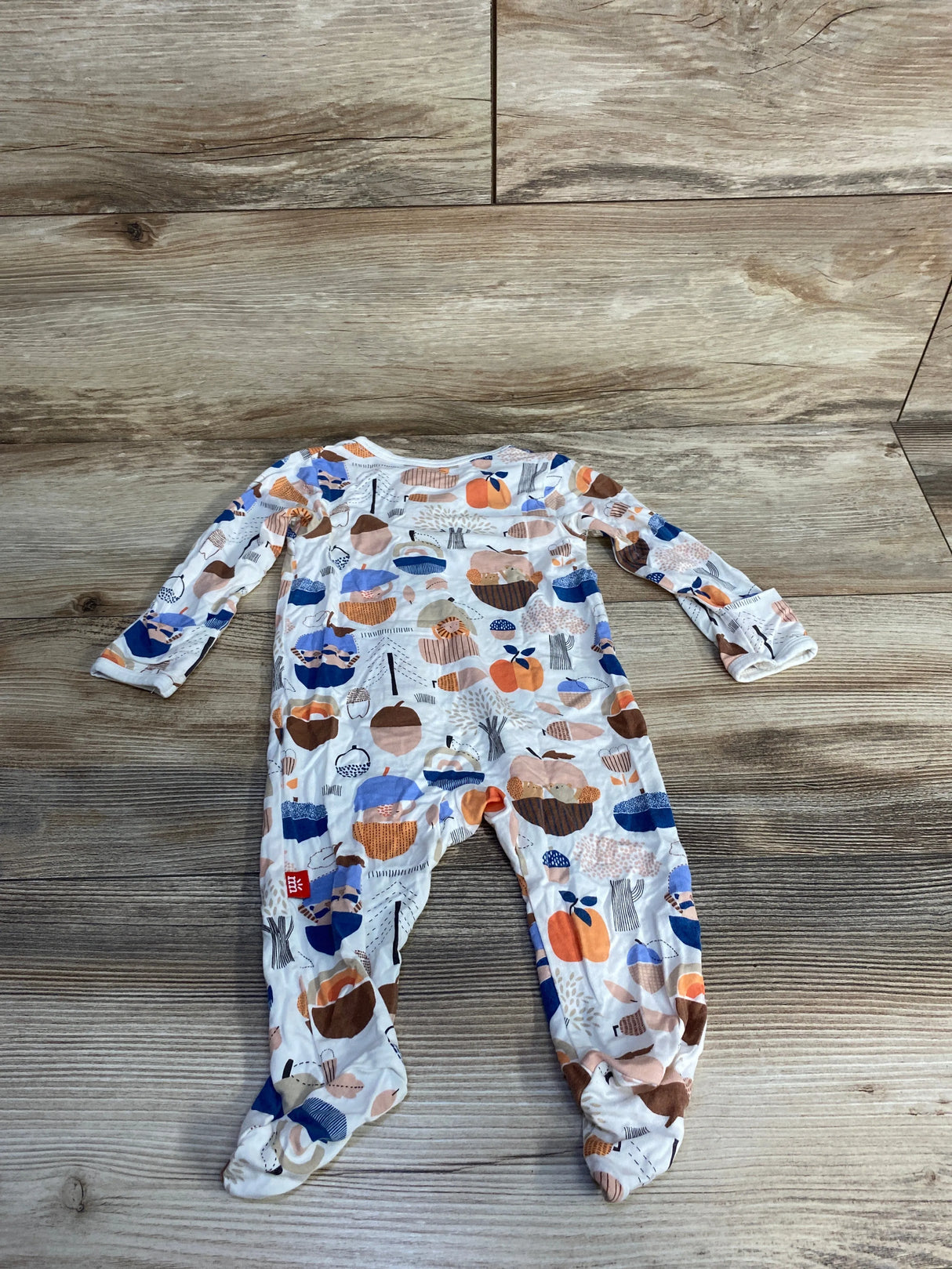 Magnetic Me Animal Eggcorn Print Footie White sz 0-3m