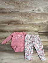 Pekkle 2pc Rainbow Bodysuit & Bottoms Set Pink sz 24m