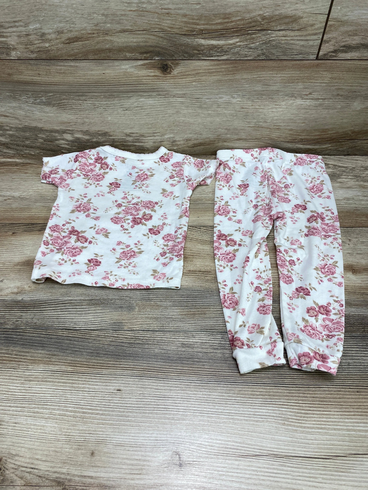 Chick Pea 2pc Floral Pajama Set White sz 24m