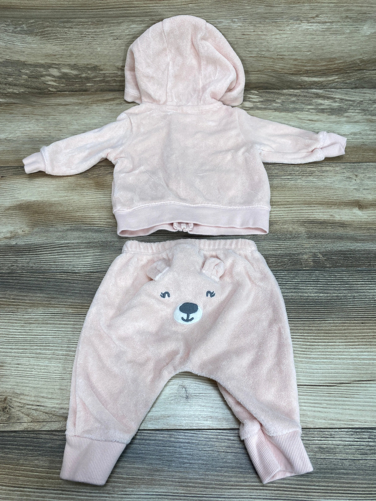 Carter's 2pc Terry Cloth Hoodie & Pants Pink sz 3m