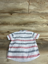 Children's Place Striped Button Up Shirt White sz 12-18m
