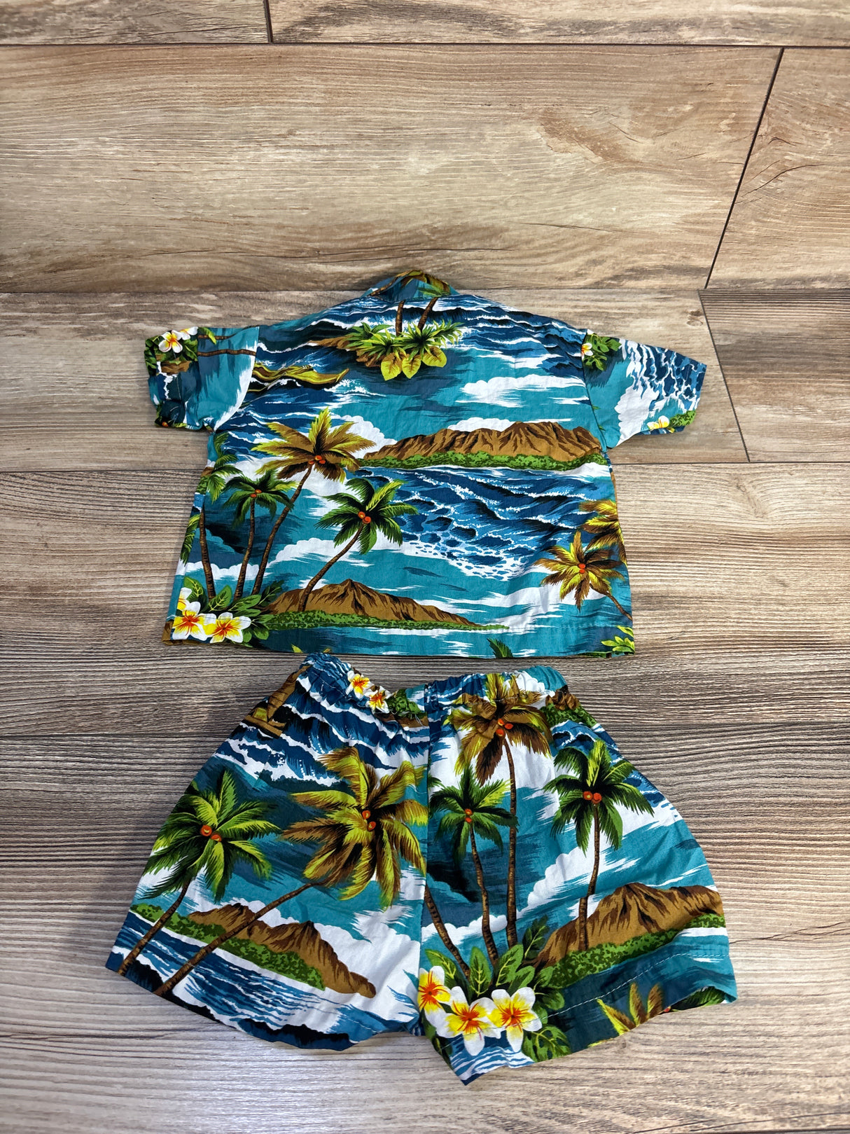 RJC 2pc Button Up Shirt & Shorts Blue sz 6m