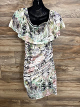 Ripe Maternity Floral Off-the-Shoulder Dress White sz Small