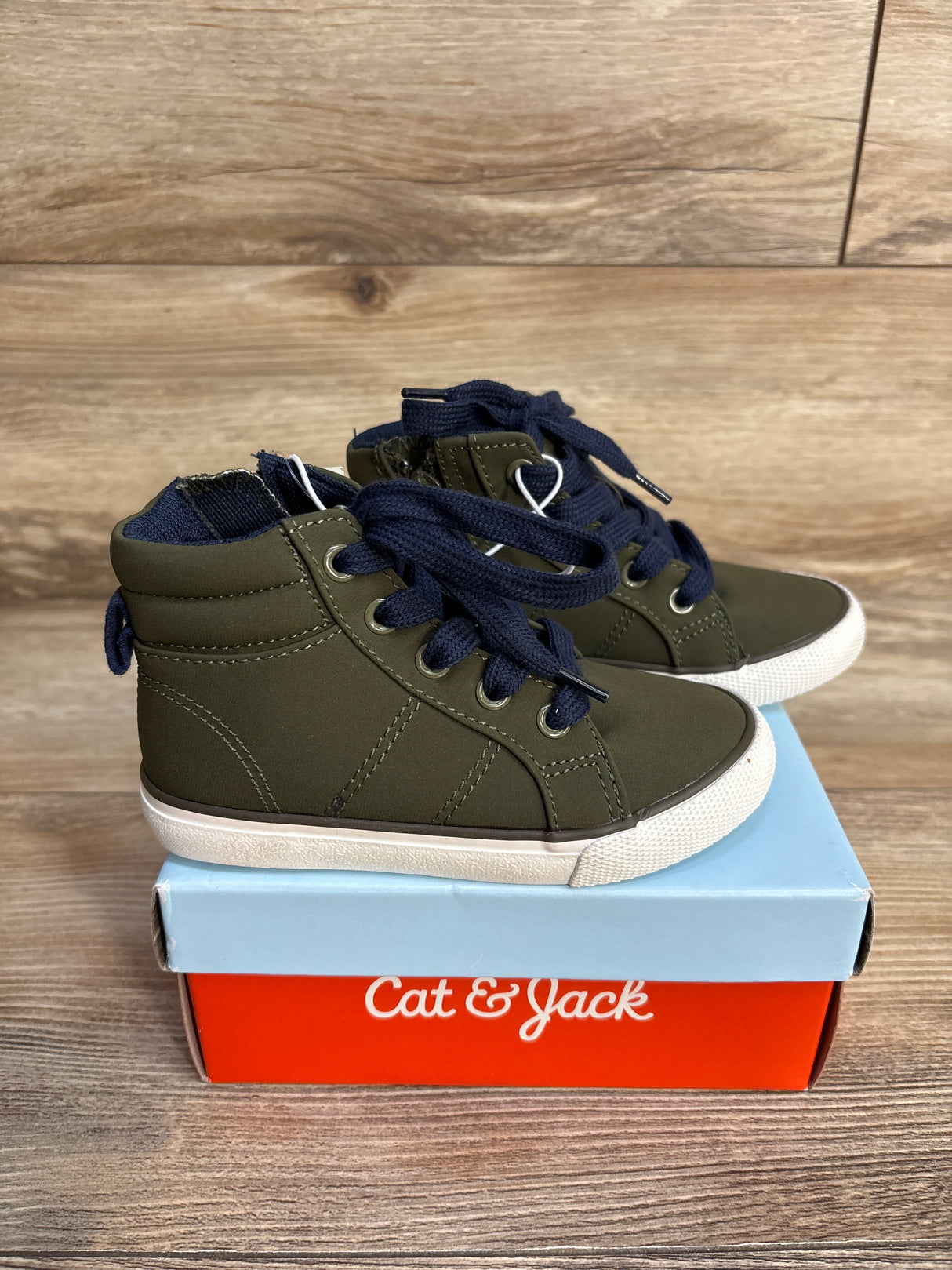NEW Cat & Jack Cayden High Top Sneakers, Green sz 8c