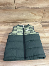 Green Nike puffer vest for toddlers with Just Do It print pattern