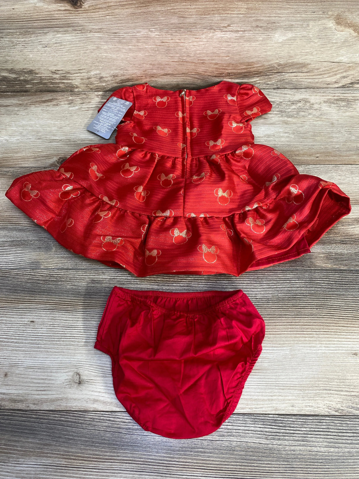 NEW Disney Store 2pc Minnie Mouse Dress & Bloomers Red sz 6-9m