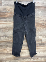 Isabel Maternity Cross Over Denim Cargo Jeans Black sz 10/Medium