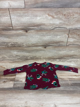 Old Navy Christmas Dino Thermal Shirt Maroon sz 2T