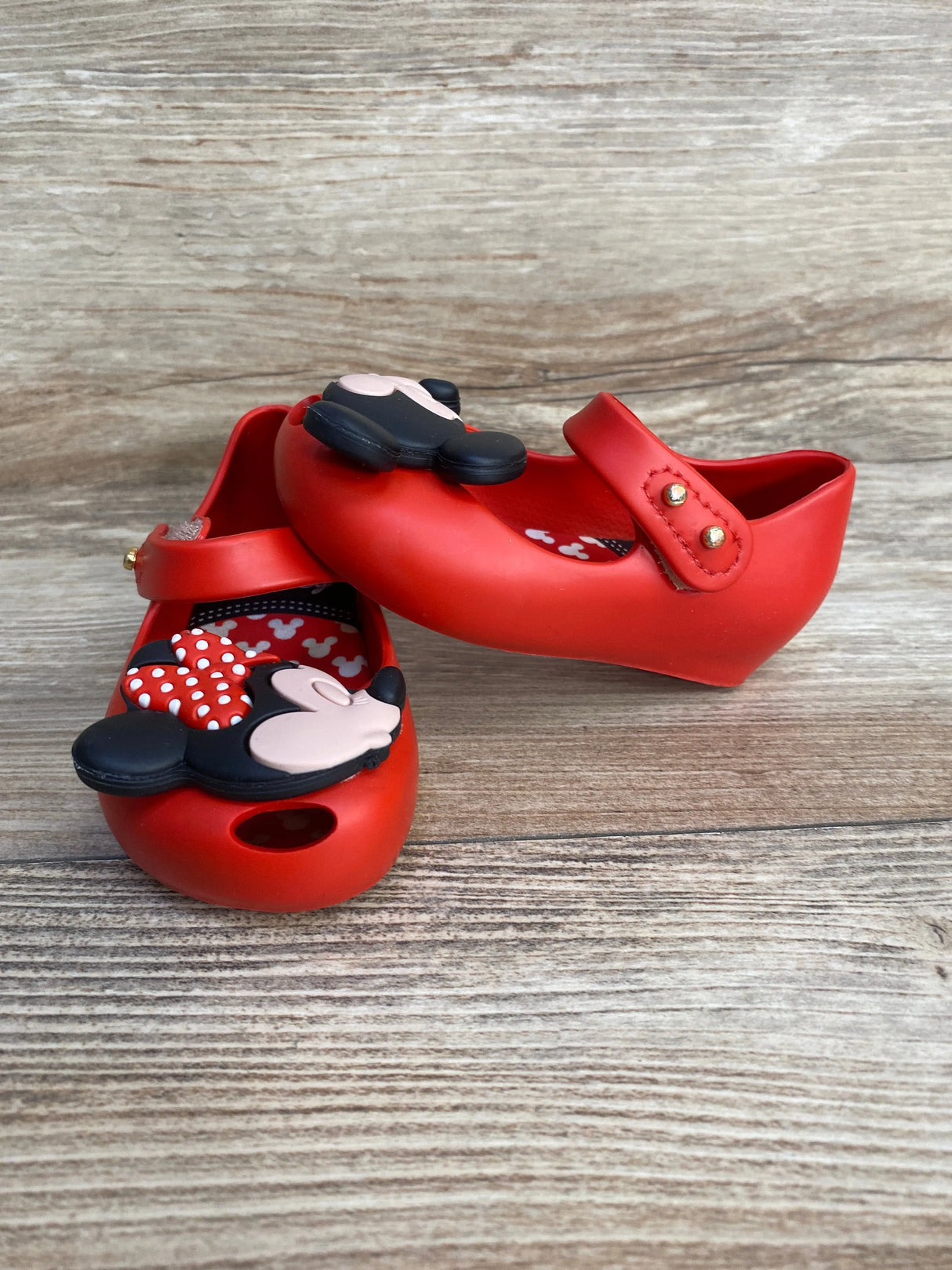 Mini Melissa Ultra Girl Kissing Minnie & Mickey Shoes Red sz 5c
