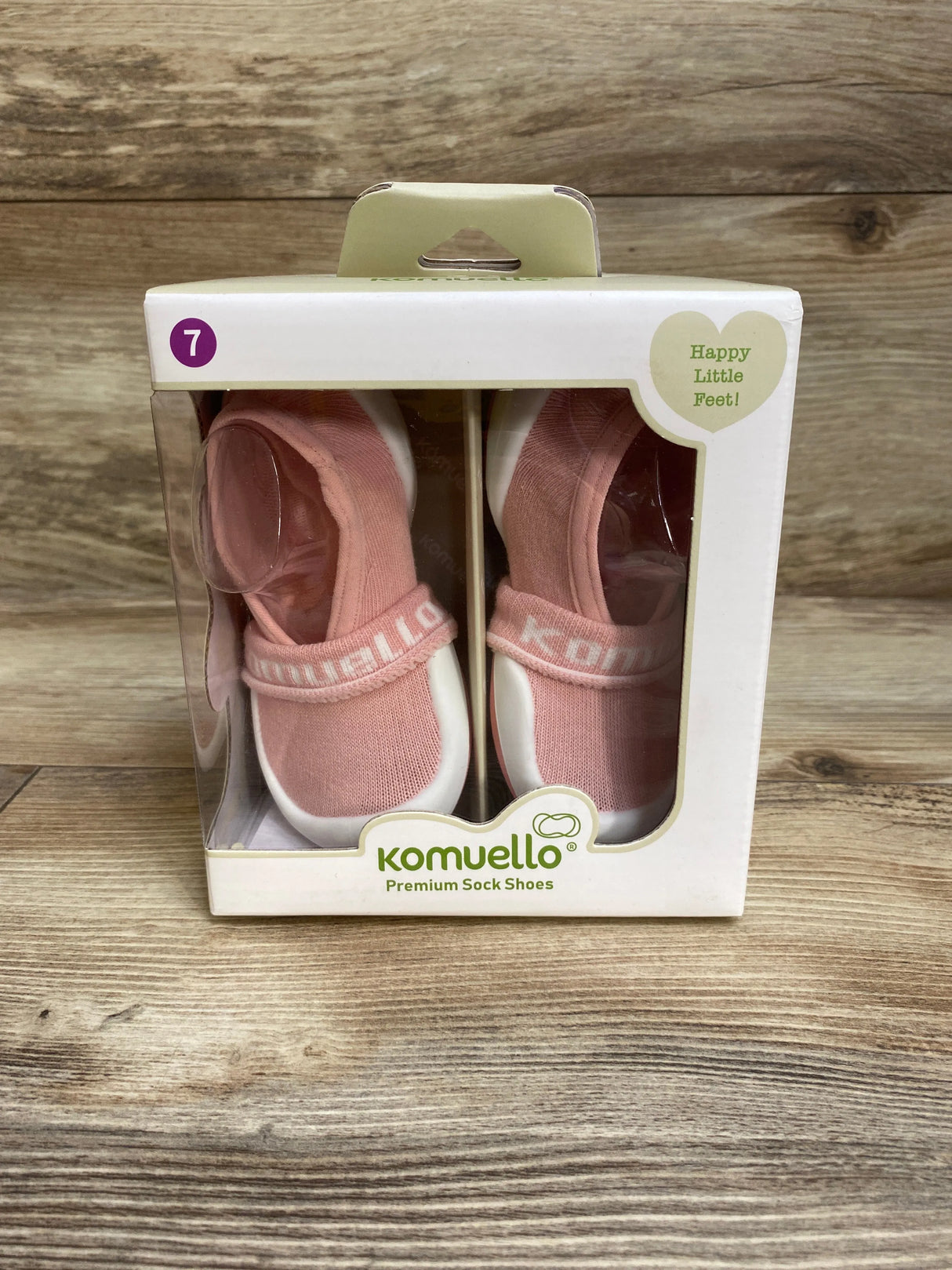 Komuello First Walk Sock Shoes in Pastel Pink sz 7c