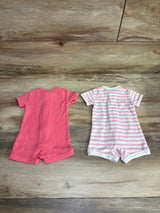 Hanes 2pk Shortie Sleepers Pink sz 0-6m