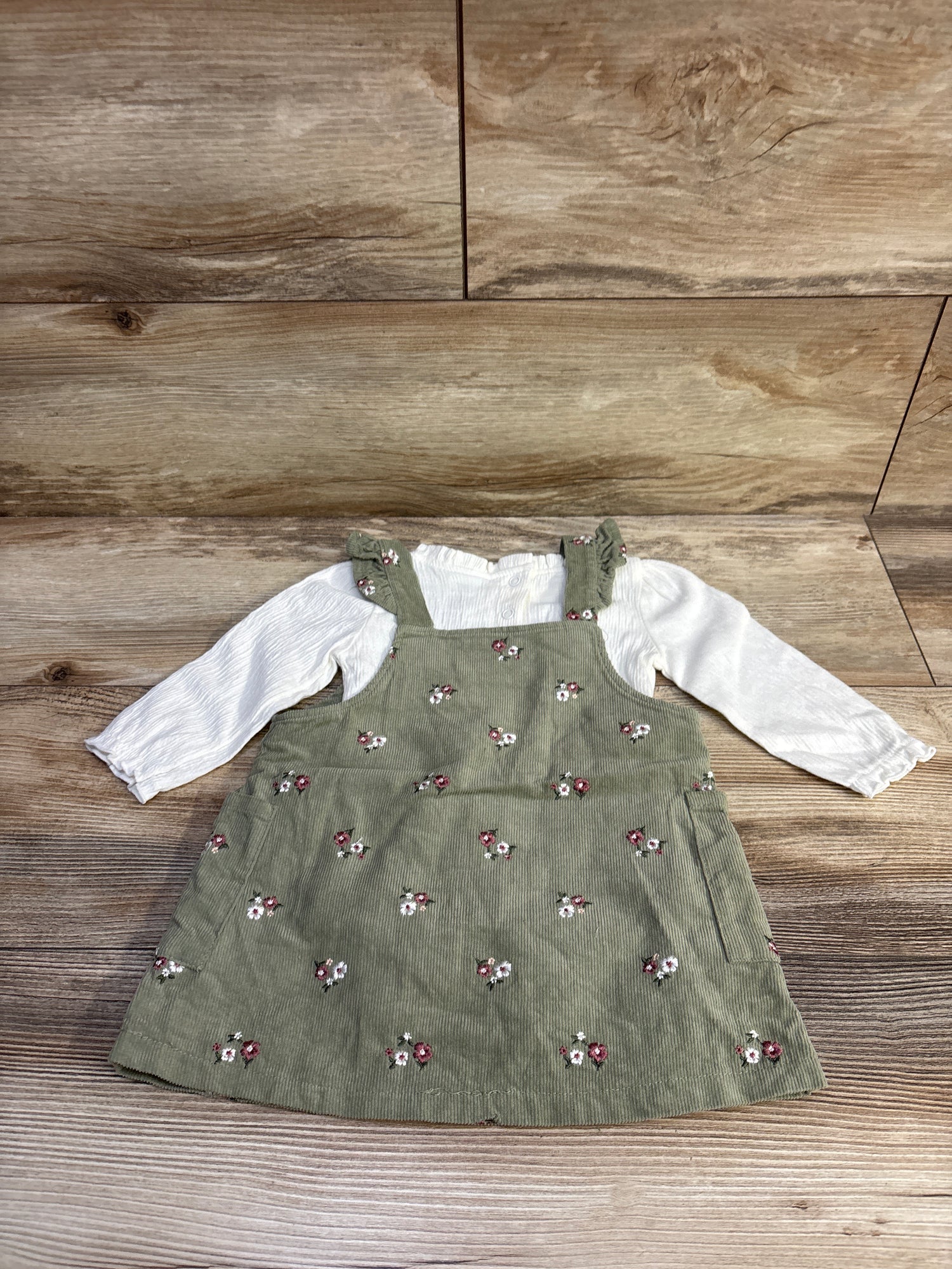 Nicole Miller 2pc Bodysuit & Embroidered Skirtall Set White sz 12m