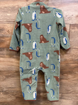 Carter's Fleece Coverall Green sz 24m