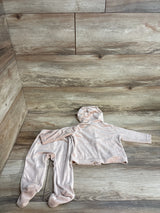 Rachel Zoe 2pc Velour Hooded Shirt & Footed Pants Tan sz 3-6m