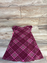 NEW Justice Plaid 90's Style Dress Burgundy sz 5-6