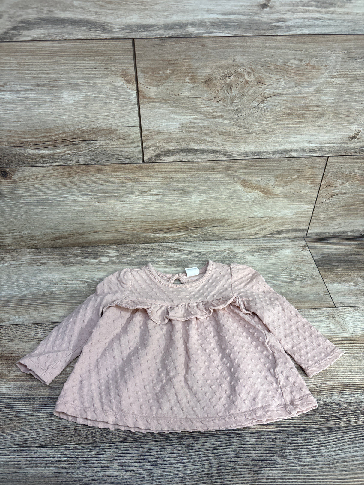 Baby Gap Textured Ruffled Shirt Pink sz 6-12m