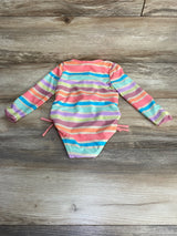 Cat & Jack 1pc Striped Rashguard Swimsuit Beige sz 2T