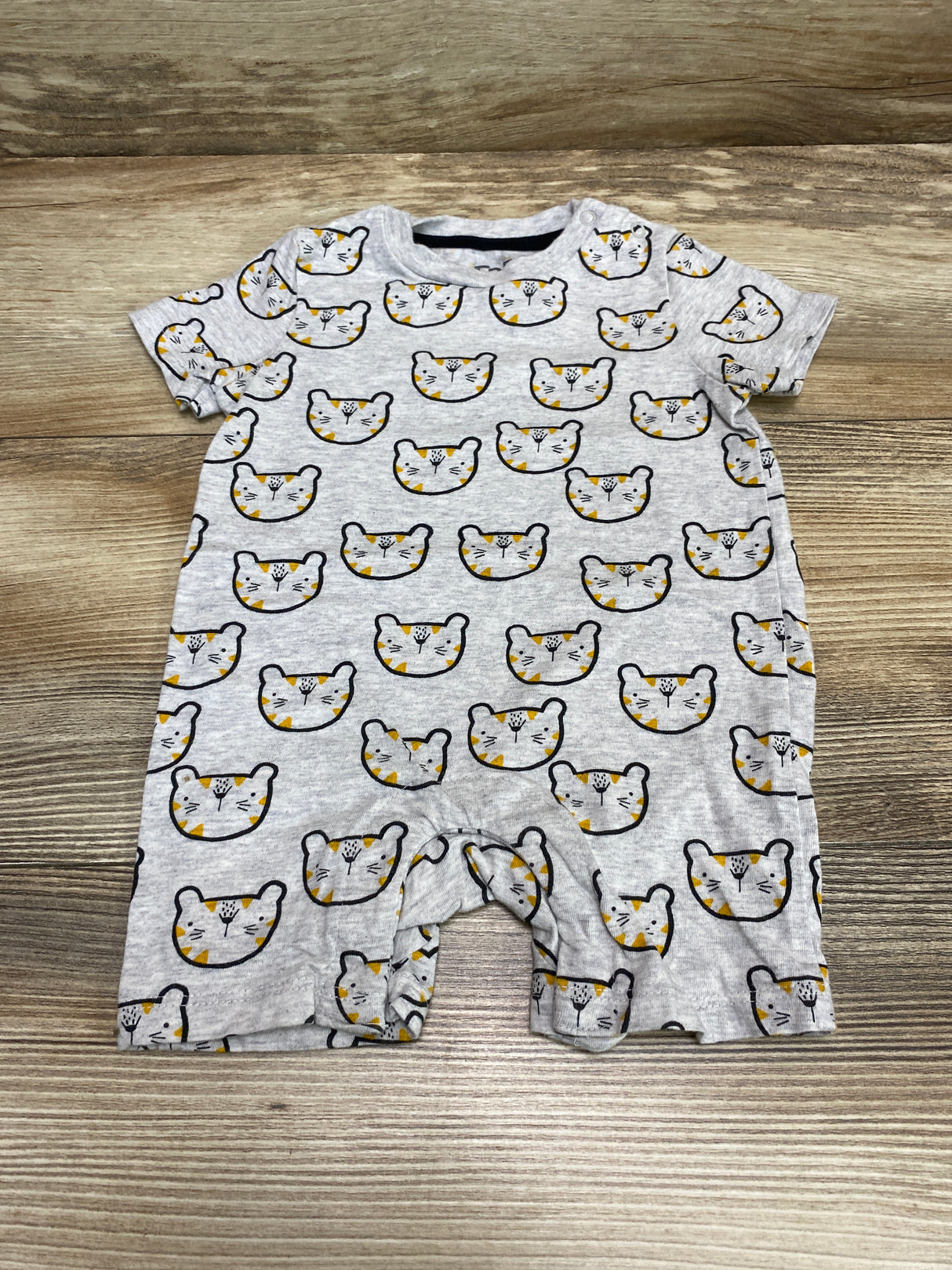 Fred & Flo Cat Shortie Romper Grey sz 3-6m