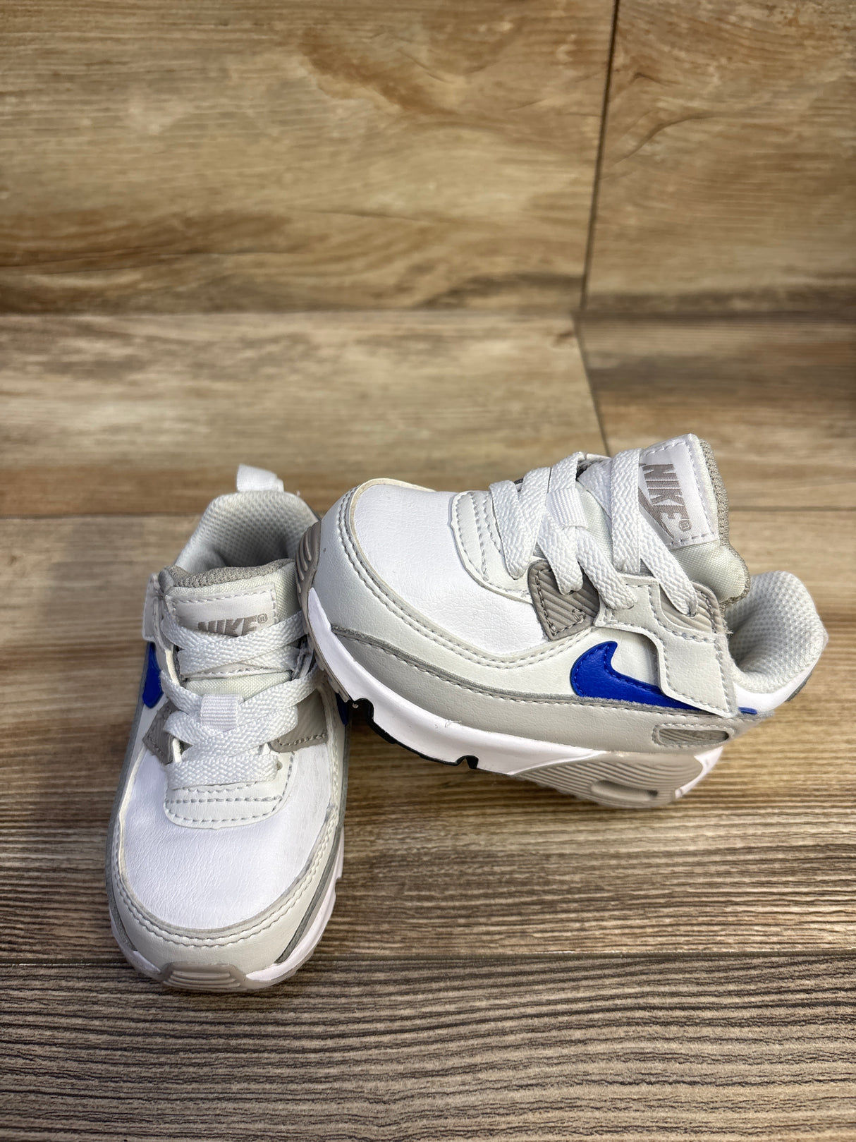 Nike Air Max 90 EasyOn TD 'White/ College Grey/ Summit White/ Racer Blue ' Sneakers sz 5c