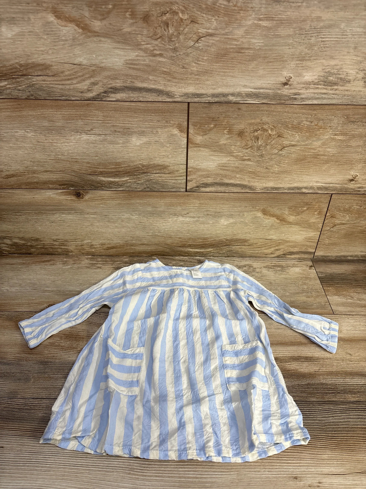 H&M Striped Long Sleeve Dress White sz 18m