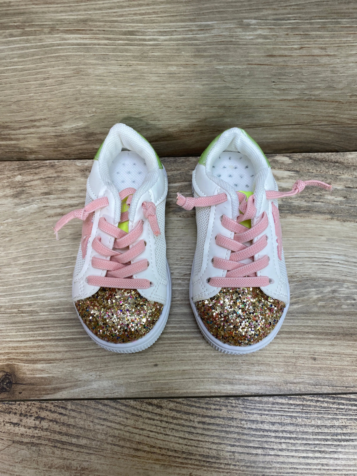 Rock Star Glam Glitter Sneakers White Sz 5c