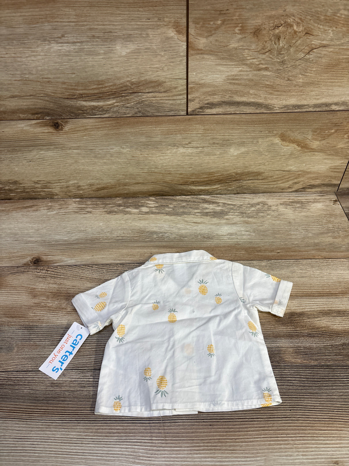 NEW Just One You Pineapple Button-Up Shirt White sz Newborn