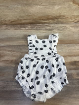Cat & Jack Ribbed Bubble Romper White sz 0-3m
